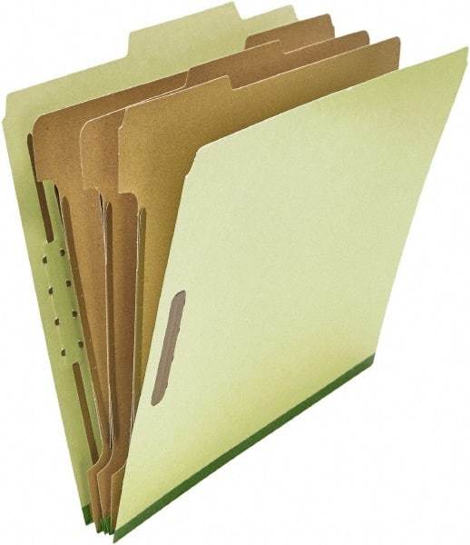 UNIVERSAL - 8-1/2 x 11", Letter Size, Green, Classification Folders with Top Tab Fastener - 25 Point Stock, Right of Center Tab Cut Location - Eagle Tool & Supply