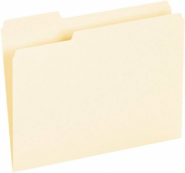 UNIVERSAL - 8-1/2 x 11", Letter Size, Manila, File Folders with Top Tab - Assorted Tab Cut Location - Eagle Tool & Supply