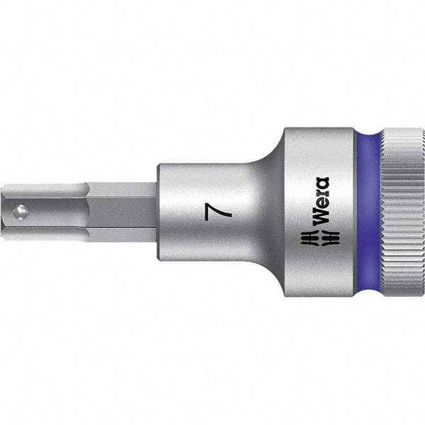 Wera - 1/2" Drive, 7mm Hex Bit Socket - 2-23/64" OAL - Eagle Tool & Supply
