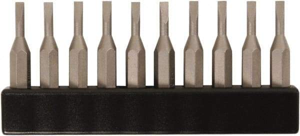 Wiha - 4mm Blade, 5/32" Drive Slotted Screwdriver Bit - 1-7/64" OAL - Eagle Tool & Supply