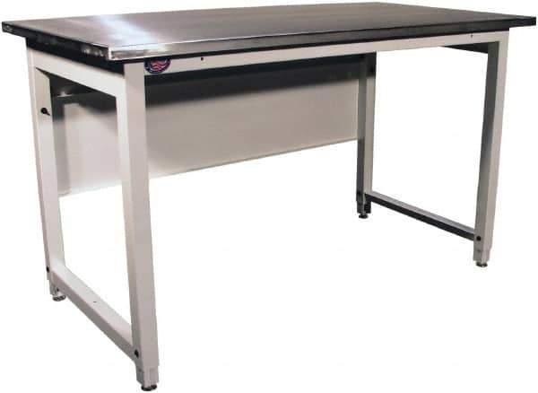 Proline - 60 Wide x 30" Deep x 40" High, Stainless Steel Workbench - Adjustable Height Legs, Light Gray - Eagle Tool & Supply