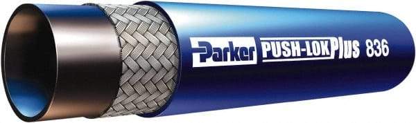 Parker - 1/4" ID x 1/2" OD CTL Push-on Air Hose - 400 Working psi, -55 to 302°F, Blue - Eagle Tool & Supply