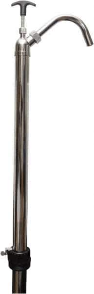 Detco - 5.8 Strokes per Gal, 3/4" Outlet, Metal Hand Operated Drum Pump - 22 oz per Stroke, 42-1/2" OAL, For 15 to 55 Gal Drums - Eagle Tool & Supply