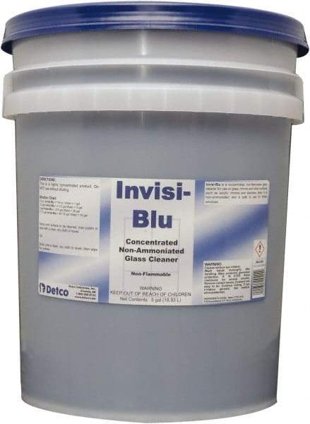 Detco - 5 Gal Pail Unscented Glass Cleaner - Concentrated, Use on Glass - Eagle Tool & Supply