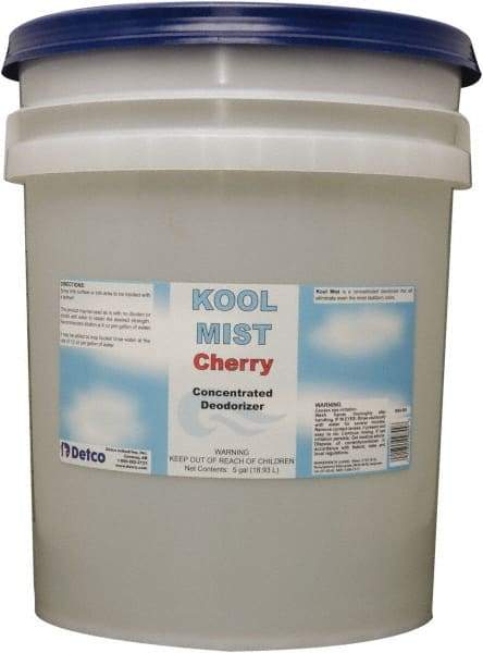 Detco - 5 Gal Pail Deodorizer - Liquid, Cherry Scent, Concentrated, Environmentally Safe - Eagle Tool & Supply