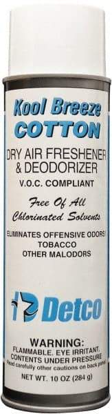 Detco - 20 oz Aerosol Can Deodorizer - Aerosol, Cotton Scent, Environmentally Safe - Eagle Tool & Supply