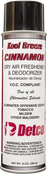 Detco - 20 oz Aerosol Can Deodorizer - Aerosol, Cinnamon Scent, Environmentally Safe - Eagle Tool & Supply