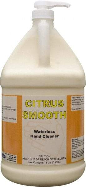 Detco - 1 Gal Pump Bottle Waterless Cream Waterless Hand Cleaner - Yellow, Citrus Scent - Eagle Tool & Supply