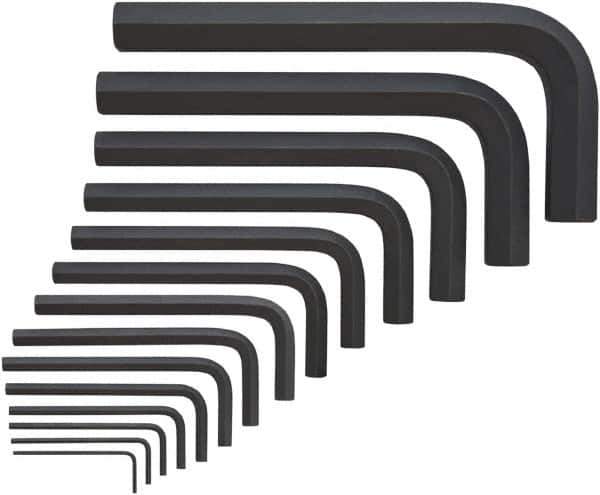Bondhus - 14 Piece, L-Key Mini Hex Key Set - 2 to 19mm Range, Protanium High Torque Steel - Eagle Tool & Supply