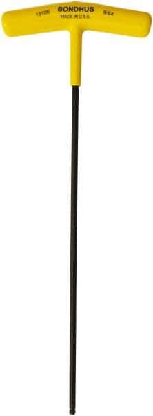 Bondhus - 1/8" Hex, T-Handle, Ball End Hex Key - 7.8" OAL, Protanium High Torque Steel, Inch System of Measurement - Eagle Tool & Supply