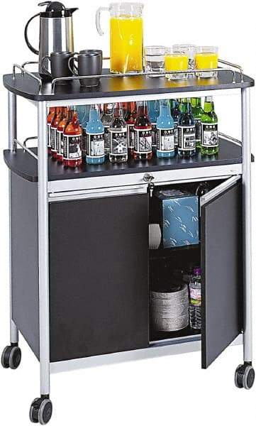 Safco - 50 Lb Capacity, 33-1/2" Wide x 21-3/4" Long x 43" High Mobile Cart - 2 Door, 1 Drawer, 1 Shelf, Steel, 4 Swivel Casters - Eagle Tool & Supply