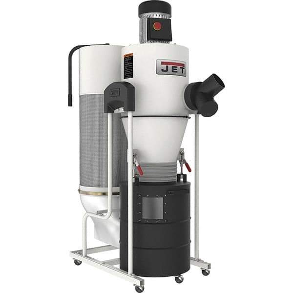 Jet - 1µm, 115 Volt Portable Dust Collector - 22" Long x 47" Deep x 67-9/16" High, 4" Connection Diam, 6,396' per min Air Flow - Eagle Tool & Supply
