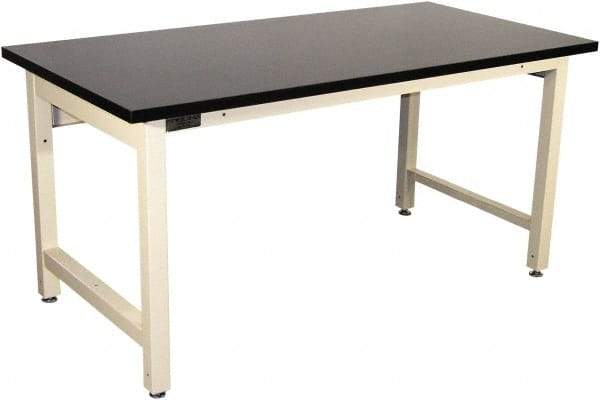 Proline - 60 Wide x 30" Deep x 36" High, Chem-Guard Workbench - Adjustable Height Legs, Beige - Eagle Tool & Supply