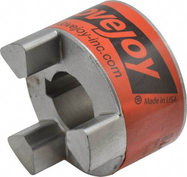 Lovejoy - 28mm Max Bore, 8mm x 3.3mm Keyway Width x Depth, Flexible Coupling Hub - 2.54" OD, 3-1/2" OAL, Sintered Iron, Order 2 Hubs & 1 Spider for Complete Coupling - Eagle Tool & Supply