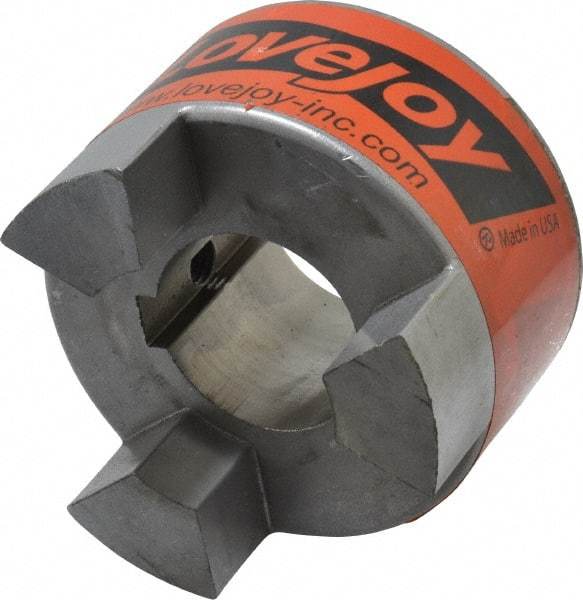 Lovejoy - 38mm Max Bore, 10mm x 3.3mm Keyway Width x Depth, Flexible Coupling Hub - 3.31" OD, 4-1/4" OAL, Sintered Iron, Order 2 Hubs & 1 Spider for Complete Coupling - Eagle Tool & Supply