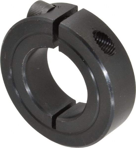 Climax Metal Products - 15/16" Bore, Steel, One Piece One Piece Split Shaft Collar - 1-3/4" Outside Diam, 1/2" Wide - Eagle Tool & Supply