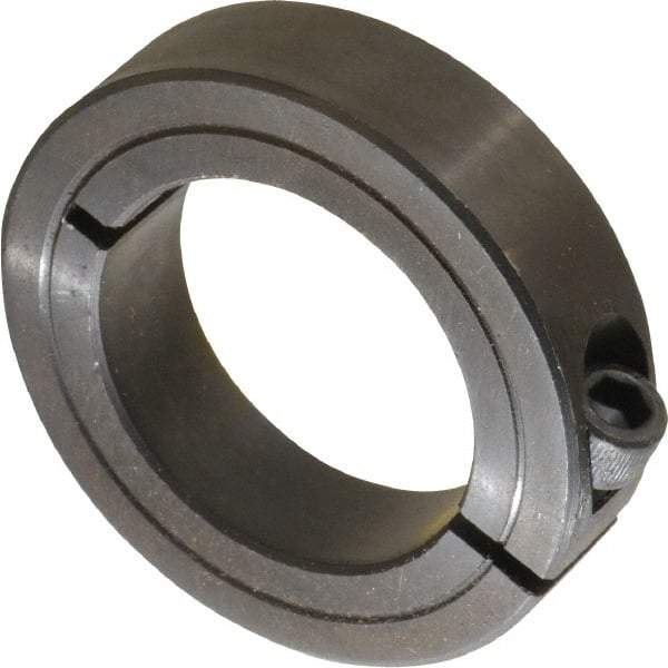 Climax Metal Products - 1-7/16" Bore, Steel, One Piece Clamp Collar - 2-1/4" Outside Diam, 9/16" Wide - Eagle Tool & Supply