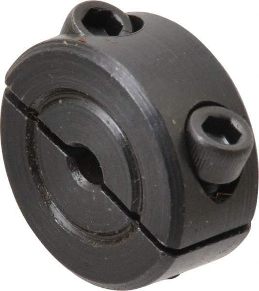 Climax Metal Products - 1/8" Bore, Steel, Two Piece Shaft Collar - 11/16" Outside Diam, 5/16" Wide - Eagle Tool & Supply