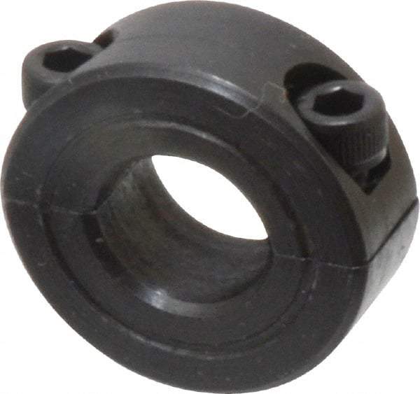 Climax Metal Products - 7/16" Bore, Steel, Two Piece Shaft Collar - 15/16" Outside Diam, 3/8" Wide - Eagle Tool & Supply