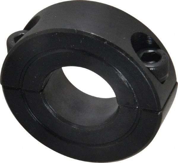Climax Metal Products - 11/16" Bore, Steel, Two Piece Two Piece Split Shaft Collar - 1-1/2" Outside Diam, 1/2" Wide - Eagle Tool & Supply