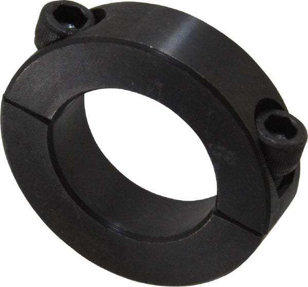 Climax Metal Products - 1-1/8" Bore, Steel, Two Piece Shaft Collar - 1-7/8" Outside Diam, 1/2" Wide - Eagle Tool & Supply
