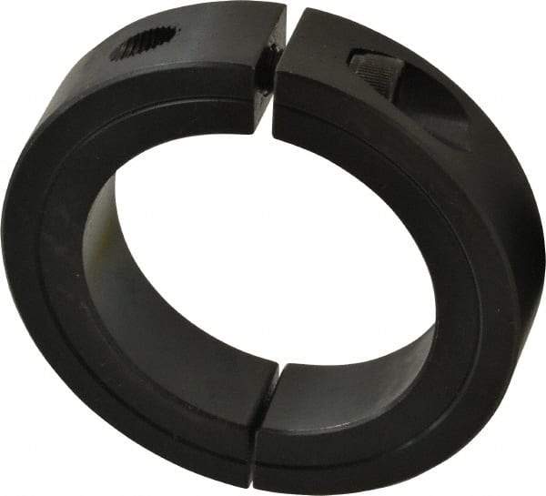 Climax Metal Products - 2-3/8" Bore, Steel, Two Piece Two Piece Split Shaft Collar - 3-1/2" Outside Diam, 3/4" Wide - Eagle Tool & Supply
