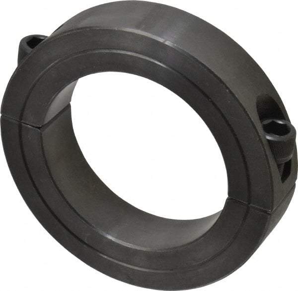 Climax Metal Products - 2-5/8" Bore, Steel, Two Piece Two Piece Split Shaft Collar - 3-7/8" Outside Diam, 7/8" Wide - Eagle Tool & Supply