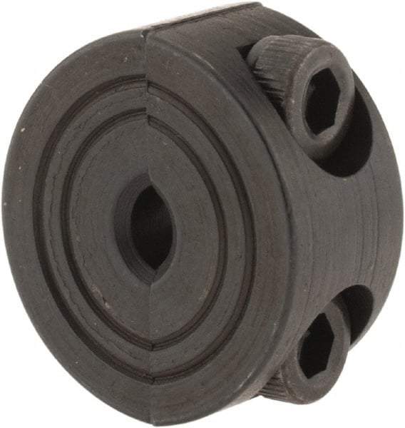 Climax Metal Products - 4mm Bore, Steel, Two Piece Shaft Collar - 11/16" Outside Diam - Eagle Tool & Supply