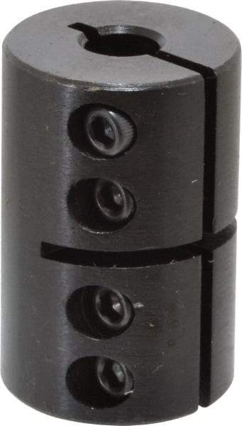 Climax Metal Products - 1/4" Inside x 13/16" Outside Diam, Rigid Coupling without Keyway - 1-1/4" Long - Eagle Tool & Supply