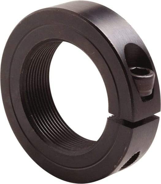 Climax Metal Products - 1-3/4-16 Thread, Steel, One Piece Threaded Shaft Collar - 2-3/4" Outside Diam, 11/16" Wide - Eagle Tool & Supply