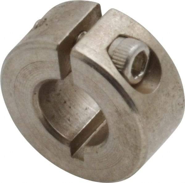 Climax Metal Products - 5/16" Bore, Stainless Steel, One Piece Clamp Collar - 11/16" Outside Diam, 5/16" Wide - Eagle Tool & Supply