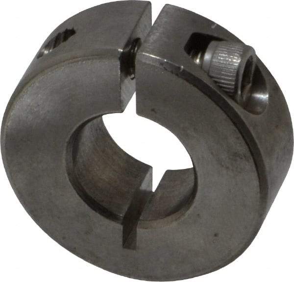 Climax Metal Products - 1/2" Bore, Stainless Steel, One Piece Clamp Collar - 1-1/8" Outside Diam, 13/32" Wide - Eagle Tool & Supply
