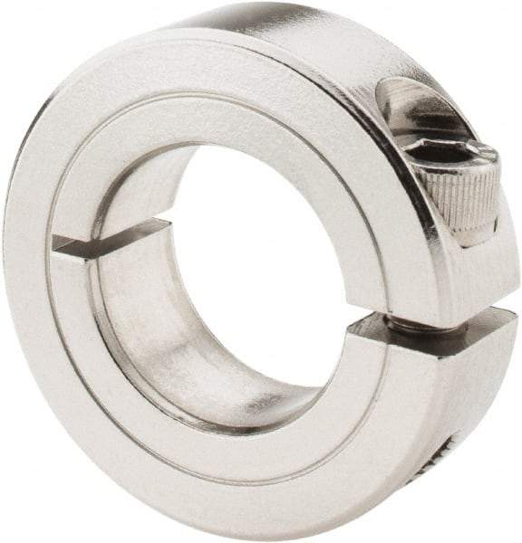 Climax Metal Products - 7/8" Bore, Stainless Steel, One Piece Clamp Collar - 1-5/8" Outside Diam, 1/2" Wide - Eagle Tool & Supply