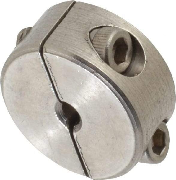 Climax Metal Products - 1/8" Bore, Stainless Steel, Two Piece Shaft Collar - 11/16" Outside Diam, 5/16" Wide - Eagle Tool & Supply