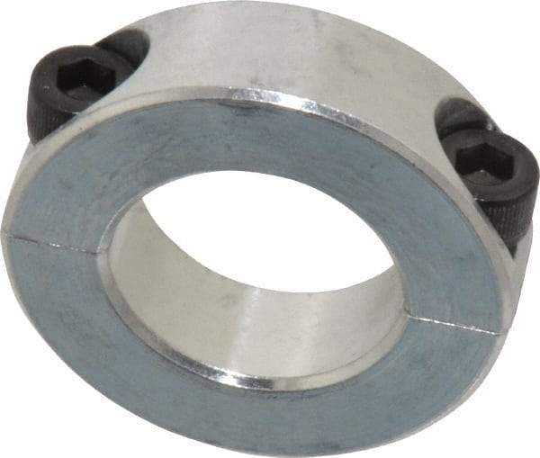 Climax Metal Products - 1" Bore, Aluminum, Two Piece Shaft Collar - 1-3/4" Outside Diam, 1/2" Wide - Eagle Tool & Supply