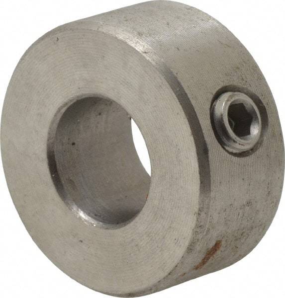 Climax Metal Products - 10mm Bore, Stainless Steel, Set Screw Shaft Collar - 7/8" Outside Diam - Eagle Tool & Supply