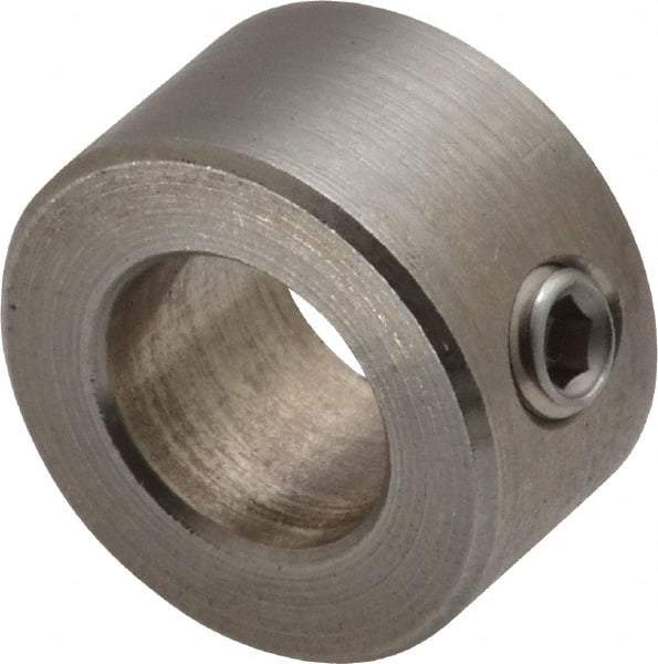 Climax Metal Products - 12mm Bore, Stainless Steel, Set Screw Shaft Collar - 7/8" Outside Diam - Eagle Tool & Supply