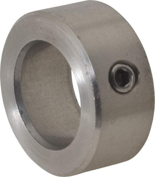 Climax Metal Products - 20mm Bore, Stainless Steel, Set Screw Shaft Collar - 1-1/4" Outside Diam - Eagle Tool & Supply