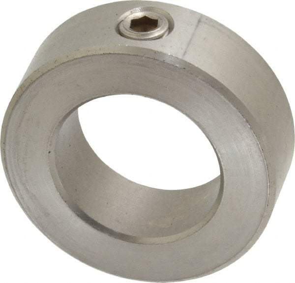 Climax Metal Products - 1-3/16" Bore, Stainless Steel, Set Screw Shaft Collar - 2" Outside Diam, 11/16" Wide - Eagle Tool & Supply