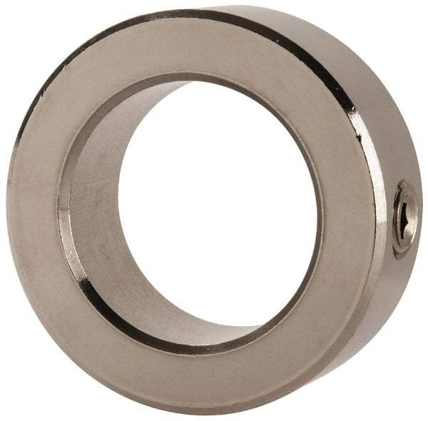 Climax Metal Products - 1-3/8" Bore, Stainless Steel, Set Screw Shaft Collar - 2-1/8" Outside Diam, 3/4" Wide - Eagle Tool & Supply