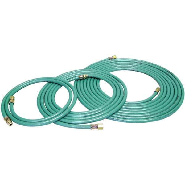 Dynabrade - 8mm ID x 12.7" OD 12' Long Multipurpose Air Hose - Male/Male Ends, 90 Working psi, Green - Eagle Tool & Supply
