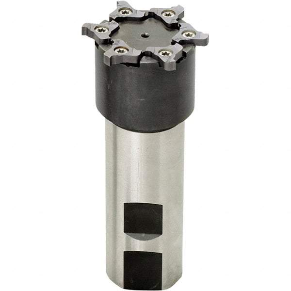 Iscar - Shank Connection, 1.575" Cutter Diam, 4 Tooth Indexable Slotting Cutter - 1" Shank Diam, TRIB Toolholder, TRI Insert, Right Hand Cutting Direction - Eagle Tool & Supply