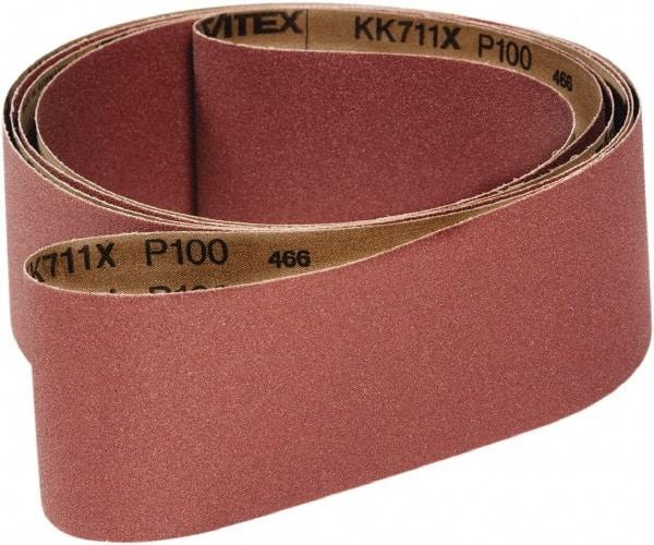 VSM - 2-1/2" Wide x 72" OAL, 36 Grit, Aluminum Oxide Abrasive Belt - Aluminum Oxide, Coated, X Weighted Cloth Backing, Wet/Dry, Series KK711X - Eagle Tool & Supply