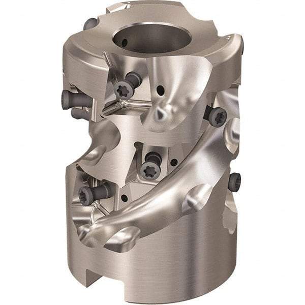 Seco - 12 Inserts, 1-31/32" Cut Diam, 1.06" Arbor Diam, 46mm Max Depth of Cut, Indexable Square-Shoulder Face Mill - 90° Lead Angle, 2.7559" High, LOEX-12 Insert Compatibility, Through Coolant, Series Square T4-12 - Eagle Tool & Supply