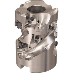 Seco - 12 Inserts, 1-31/32" Cut Diam, 1.06" Arbor Diam, 46mm Max Depth of Cut, Indexable Square-Shoulder Face Mill - 90° Lead Angle, 2.7559" High, LOEX-12 Insert Compatibility, Through Coolant, Series Square T4-12 - Eagle Tool & Supply