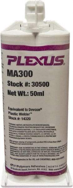 Plexus - 50 mL Cartridge Two Part Adhesive - 3 to 6 min Working Time, 60°F - Eagle Tool & Supply