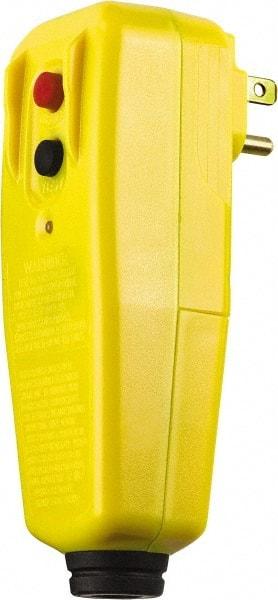 Tower - 1 Outlet, 125 Volt, 15 Amp, Yellow, Right Angle GFCI Plug - 1-15P NEMA Configuration, cUL, UL File E174279 - Eagle Tool & Supply
