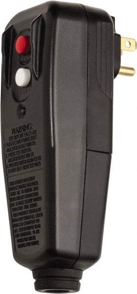Tower - 1 Outlet, 125 Volt, 15 Amp, Black, Right Angle GFCI Plug - 1-15P NEMA Configuration, cUL, UL File E174279 - Eagle Tool & Supply