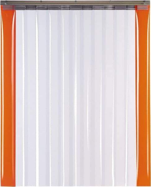 TMI, LLC - 8' Door Width x 8' Door Height PVC Smooth with Reinforced Bonded Bead (Style) Armor Bond Strip Door Kit - 12" Strip Width x 1/8" Strip Thickness, Clear, 67% Overlap - Eagle Tool & Supply