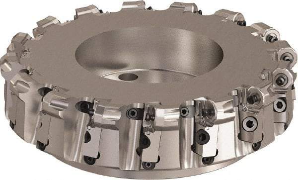 Seco - 250mm Cut Diam, 6mm Max Depth, 2.3622" Arbor Hole, 16 Inserts, ONMU09 Insert Style, Indexable Copy Face Mill - L220.48 Cutter Style, 3.1496 High, Series Doubleoctomill - Eagle Tool & Supply